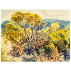 Robert Daughters, Untitled Autumn Landscape, watercolor on paper