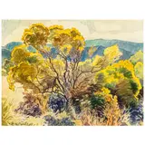 Robert Daughters, Untitled Autumn Landscape, watercolor on paper