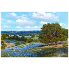 William A. Slaughter, Bluebonnets, oil on canvas