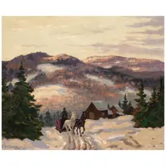 Frederick Simpson Coburn, Winter Landscape, oil on canvasboard