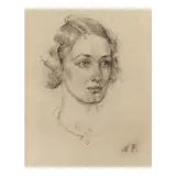 Nicolai Fechin, Mrs. Frank Hoffman, Taos (Hazel Hoffman), charcoal on paper