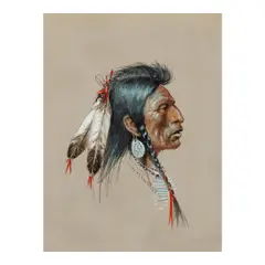Olaf Wieghorst, Blackfoot Warrior and Crow Warrior (a group of two), first pen and ink on paper and second mixed media on gray paper
