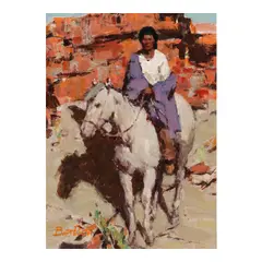 Burt Procter, Woman on Horseback, oil on board