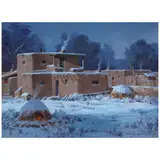 Joni Falk, Taos Twilight, 2002, oil on canvasboard