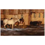 Bonita Roberts, Dakota Barnyard in Early Spring, oil on linen laid to panel
