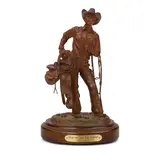 Bill Nebeker, Morning' Call For Horses, bronze with reddish brown patina
