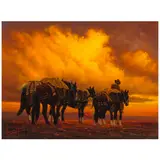 George Dee Smith, The Golden Path and Pack Outfit in the Wind Rivers - Wyo (a group of two), 2000, oil on Masonite