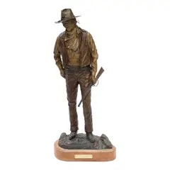 David Manuel, John Wayne 'American', bronze with light brown, dark brown and gold patina