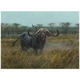 Michael Coleman, Record Cape Buffalo, 1989, oil on Masonite