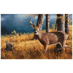 Larry Chandler, Deer in the Woods, oil on Masonite