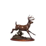 Mario Zamora Alcántara, Running Elk, bronze with brown and verdigris patina