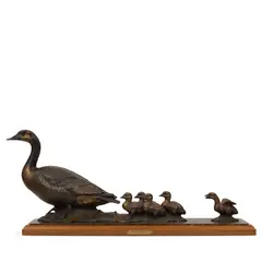 Jim Gilmore, Wild Goose Chase, bronze with brown and gold patina