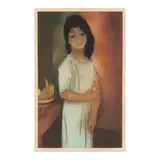 John Melville Kelly, Little Girl with Mango, Hawaii, c. 1940s, Aquatint in colors on thick wove paper