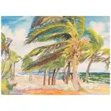 Alice Cahill Braun, Windy Beach, watercolor and pencil on paper