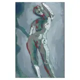 Ben, Female Nude, gouache on paper