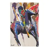 Luigi Fumagalli, Rider on Horse, 1966, acrylic and graphite on canvas