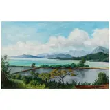 Irma Brickman, Fish Pond, 1959, oil on canvasboard
