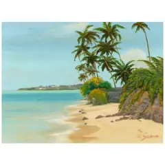 Ingrid Salmon, Black Point, Kahala Beach, oil on board