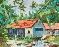 Viki Snyder, Banana Farm, Kailua, Oʻahu, 1978, oil on canvas