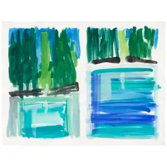 Jennifer Bartlett, In the Garden, #53, 1980, gouache and graphite on paper