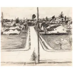 Richard Diebenkorn, Chabot Valley—Early 60, 1960, graphite on paper