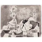 Lucretia Van Horn, Untitled (Two Figures), circa 1930, watercolor and ink on paper