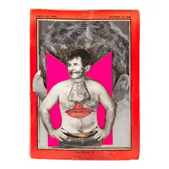 Larry Rivers, Norman Mailer: Study for Cover of Time Magazine, 1968, acrylic, graphite, and printed paper collage on cardboard in artist's frame