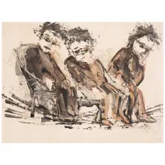 Betye Saar, Rock a Bye Baby, 1964, watercolor, ink and wash on paper mounted to board