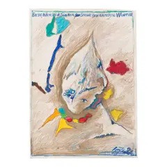 Günter Brus, Bitte, nächster Sommer, schone den nächsten Winter, 1983, crayon and pastel on paper