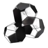 Tomás Saraceno, GJ 1214 b/M+Mb, 2016, powder coated stainless steel, black panels, polyester rope, fishing line and steel thread
