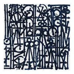 RETNA, Goldstein, 2024-25, enamel with diamond dust on canvas, in four parts