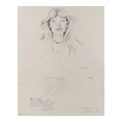 Don Bachardy, Portrait of Samantha Eggar, 1977, pencil and ink on paper