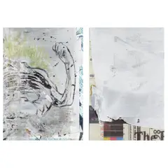 Oscar Murillo, Group of Two Works on Paper, 2016, oil, pastel and inkjet on paper