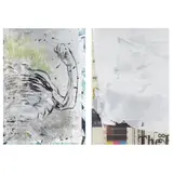 Oscar Murillo, Group of Two Works on Paper, 2016, oil, pastel and inkjet on paper