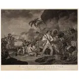 John Hall, The Death of Captain James Cook, by the Indians of Owhyee,  One of the Sandwich Islands, 1784, Engraving on wove paper
