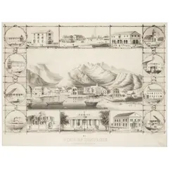 Paul Emmert, No. 1 View of Honolulu, from the Harbor; View of Honolulu and No. 2 View from Honolulu, from the Catholic Church, 1854, A group of three lithographs on wove paper, drawn on stone by George Henry Burgess (1831-1905), lithographed by Britton & Rey, San Francisco