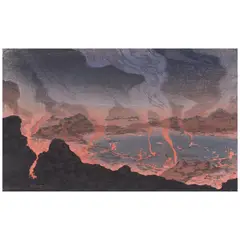 Ambrose McCarthy Patterson, Kīlauea Caldera, c. 1915, Woodblock in colors on thin japon paper