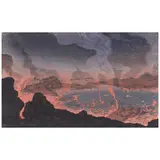 Ambrose McCarthy Patterson, Kīlauea Caldera, c. 1915, Woodblock in colors on thin japon paper
