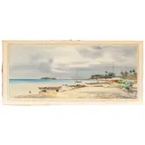 William Alister Macdonald, Greyness and Calm (Lagoon Shore, Hikueru, Paumotus, Oceania), 1928, watercolor on paper