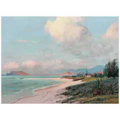 Windward, Oʻahu on Kāne'ohe Bay by D. Howard Hitchcock, oil on canvas affixed to board, sold Jul 2026