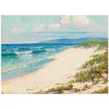 Shirley Ximena Hopper Russell, Beach, Windward Oʻahu, oil on board