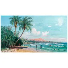 D. Howard Hitchcock, Waikiki Beach, Diamond Head, Oʻahu, 1928, oil on canvas