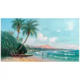 D. Howard Hitchcock, Waikiki Beach, Diamond Head, Oʻahu, 1928, oil on canvas
