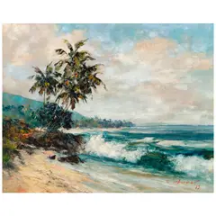 Hajime Okuda, Coastal View, 1973, oil on canvas