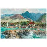 Hajime Okuda, View of Lahaina Harbor, 1978, oil on canvas