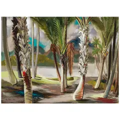 Ben, Palm Grove, 1945, gouache on paper