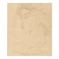 Portrait of a Woman in Profile by Madge Tennent, 1957, colored pencil on paper, sold Jul 2026