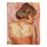 Madge Tennent, Korean Girl; Portrait of a Woman (a double-sided composition), circa 1929, oil on canvas