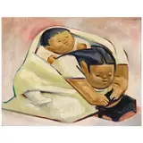 Jean Charlot, Rest and Work, Pink Background, 1939, oil on canvas