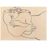 Yvonne Cheng, Reclining Woman, 1988, grey ink on paper